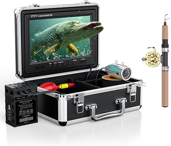 Eyoyo 9" 1000TVL Underwater Fishing Camera DVR, Fish Finder w/ 30M Cable