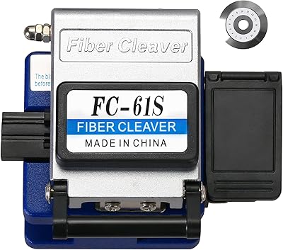 FC-61S Optical Fiber Cleaver Fiber optic cable cutting knife With Fiber Scrap Collector and 1pcs spare blade 16 Cleaving Spots & 48000 Cleaves Cold connection cutting tool FC-61Sspare blade