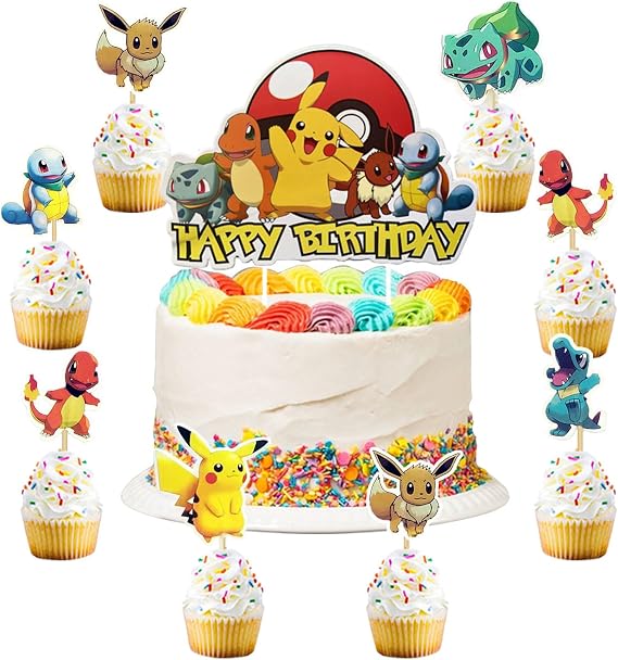 49 Pieces Cake Decoration Birthday Children Cake Decoration Happy Birthday Cake Topper Cupcake Cake Decoration Children for Boys / Girls