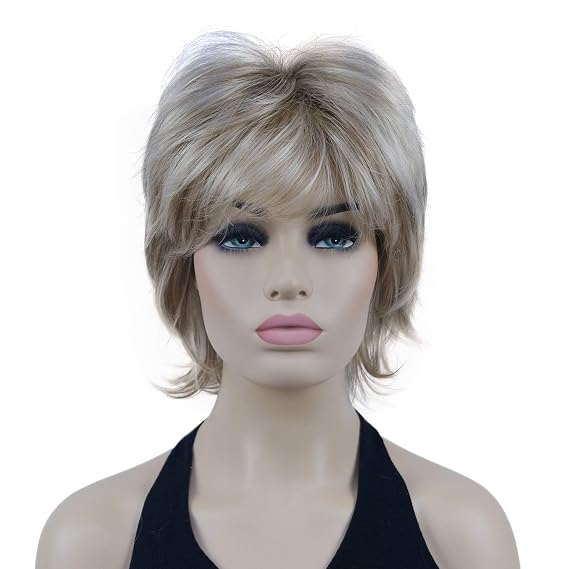 Lydell Short Layered Shaggy Wavy Full Synthetic Wigs (H16/613 Blonde Highlights)