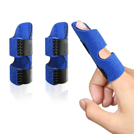 Finger Splint, Universal Trigger Finger Brace for Broken/Arthritis Pain and Sprain Relief, Splints for Middle, Index, Ring (2 Pack,Blue)