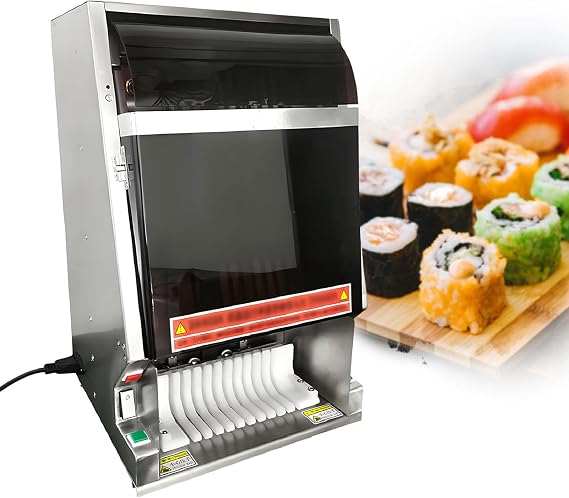 DIY Sushi Making Machine, Seaweed Rice Cutting Machine with Sharp Blade, Sushi Mold One-Button Start, Cuts 8/10/12 Pieces, for Western-Style Fast Food Restaurant/Kitchen