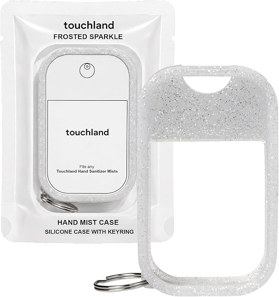 Touchland Silicone Hand Mist Case with Keyring, 1 FL OZ - Frosted Sparkle
