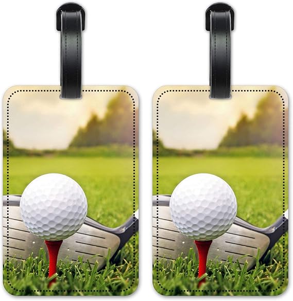 Golf Club & Ball - Luggage ID Tags - Suitcase Identification Cards - Set of 2