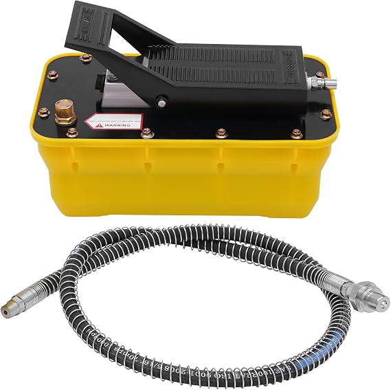 Air Hydraulic Pump, 10,000 PSI 1/2 Gal Reservoir, NPT 3/8" Oil Outlet, RC 1/4" Inlet,6.6 FT Pipe, Foot Actuated Hydraulic Pump Air Treadle for Auto Body Frame Machines and Pulling Post