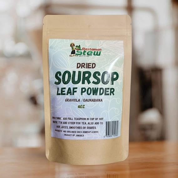 Soursop Leaf Powder Wild Harvested Jamaica | Graviola Powder | Annona Muricata | Stone-Ground Whole Leaf | Wildcrafted Caribbean | Rastaman Stew