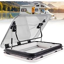 Caravan Roof Vent Hatch,Cut Out, LED Skylight Window With Sunshade And Anti-UV Cover For Caravan Trailer RV (70x50cm)
