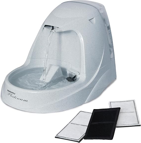 PetSafe Drinkwell Platinum Cat Fountain, Includes 3 Carbon Filters