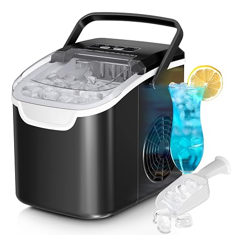 Antarctic Star Countertop Ice Maker Machine, 26Lbs/Day Fastest 6Min Ice