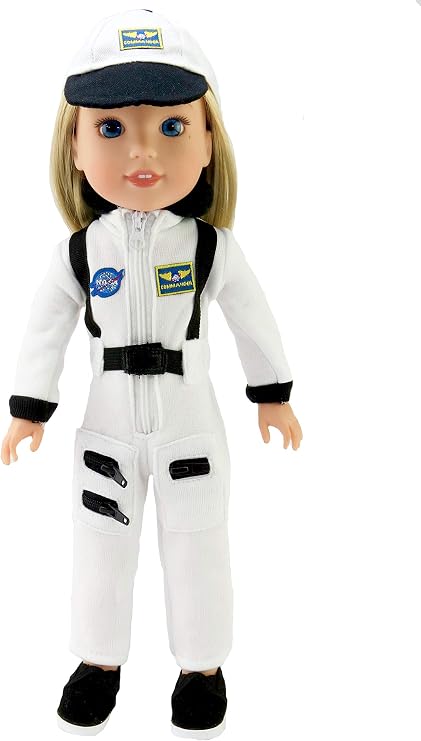 White Astronaut Spacesuit for 14-Inch Dolls | Premium Quality & Trendy Design | Dolls Clothes | Outfit Fashions for Dolls for Popular Brands