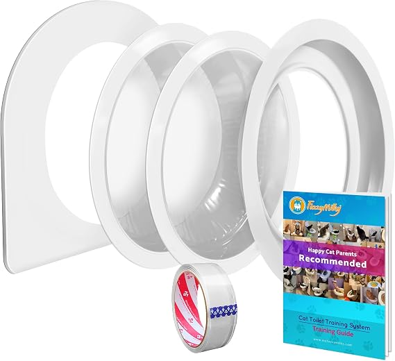 Cat Toilet Training System 2022 - Teach Cat to Use Toilet Cat Toilet Training Kit (One Pack + Extra Training Pan), White (CTS-FMC4(2TP))