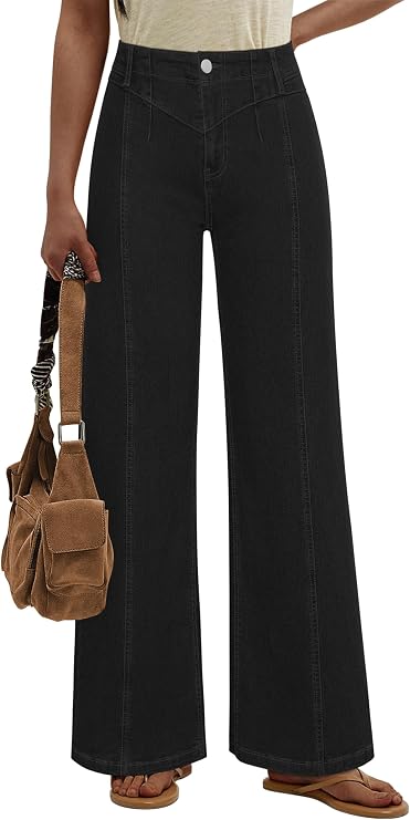 Womens Wide Leg Jeans High Waisted Baggy Jean Fashion Stretch Jeans for Women Trendy Slim Butt Lift Jean Pant