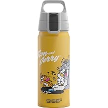SIGG - Çocuklar için Alüminyum Su Şişesi - WMB One Disney Tom & Jerry - Gazlı - Sızdırmaz - Tüy Kadar Hafif - BPA İçermez - İklim Nötr Sertifikalı - Spor ve Okul - Sarı - 0,6 L