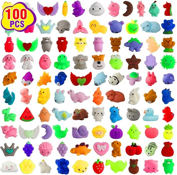 Squishy Toys Bulk, 100 Pcs Mini Mochi Squishies for Kids