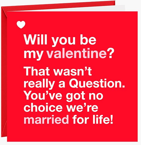 Funny Valentines Day Card for Husband or Wife - Valentine's Day Card for Him or Her - Valentine's Day Cards for Fiance Fiancee - Married For Life Valentine's Day Card