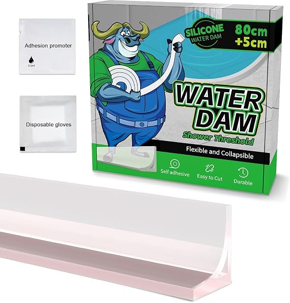 wet room floor barrier for shower,Self-Adhesive shower threshold water barrier,Collapsible silicone shower tray sealing strip water dam,Shower-floor water barrier for Bathroom,kitchen