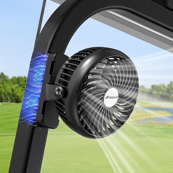 AMACOOL Magnetic Golf Cart Cruise Fan, Tool Gifts for Him Dad Husband Father, 5000mAh Rechargeable Birthday Golf Gifts for Women Men Work BBQ Grill Golf Cart Cruise Travel Essentials Accessories 2026