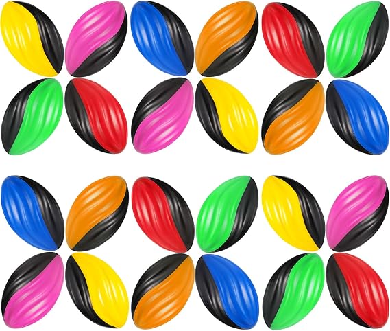 Jerify Mini Footballs for Kids Spiral Foam Football Bulk