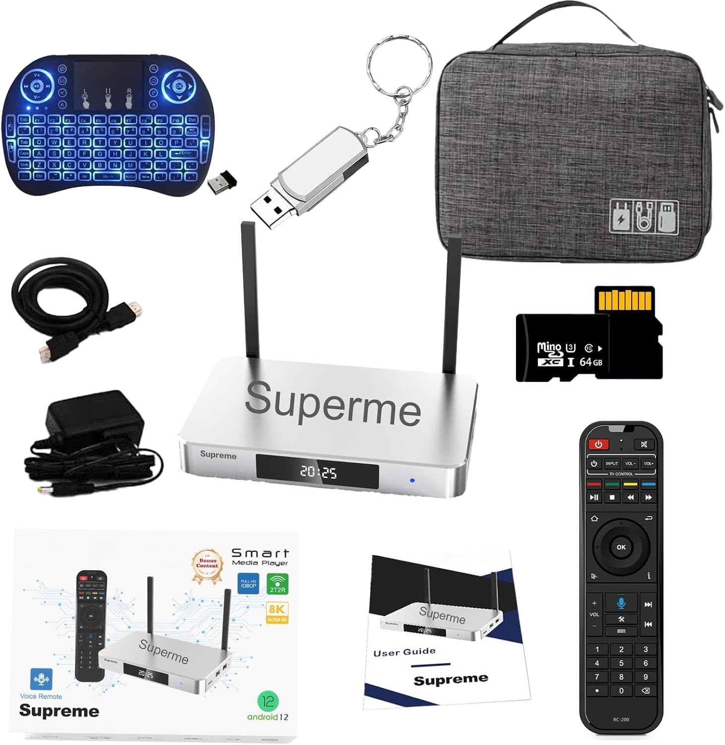 Superme 4GB RAM 128GB Storage, WiFi 6, 8K@60fps, Quad-Core ARM, Voice Remote, Bluetooth 5.2 Set-1