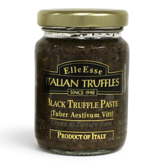 Elle Esse Italian Black Truffle Paste - 3.14 oz Jar, Gourmet Summer Truffle, Rich & Earthy, Imported from Italy, Perfect for Sauces & Truffle Bruschetta, Authentic Flavor for Chefs