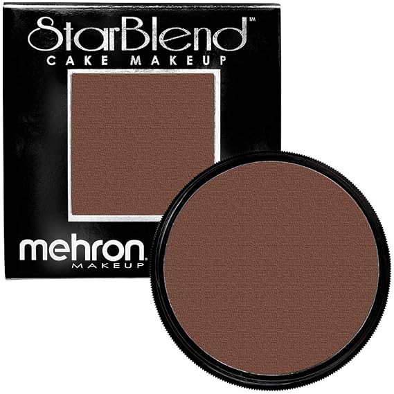 Mehron Makeup StarBlend - EBONY, Wet/Dry Pressed Powder Foundation | Buildable Full-Coverage Powder Foundation for Beauty, Theater, Cosplay. Use Wet or Dry. Cruelty Free, Made in the USA.