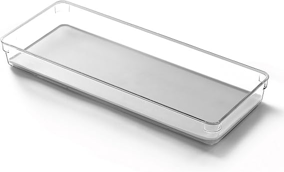 BINO Utensil Tray Storage Bin | Non-Slip Lining and Rubber Feet, Grey