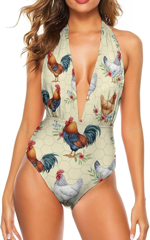 One Piece Swimsuit for All Women, High Cut Low Back Swimming Suit Monokini