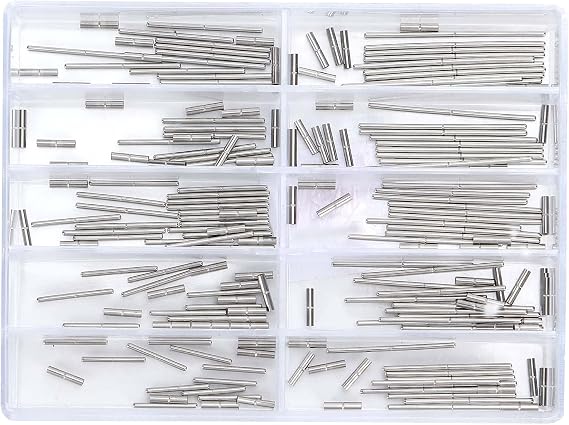 Watch Tube Link Pin, Watchband Connecting Shaft Watch Bracelet Connecting Shaft Watch Tube Bar Watch Parts with a Box for Watch Repair Shop