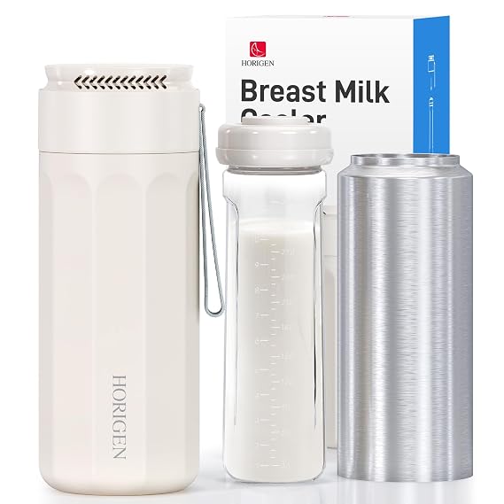 Breastmilk Cooler Bottle for Travel: Portable Breast Milk Storage Container Keeps Milk Cold Fresh | 360All-Around Cooling - 24 Hours on the Go for Outdoor Breastfeeding with Bottles 11oz