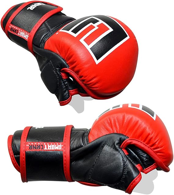 Combat Corner Pure Leather Elite Spar MMA Gloves for Men and Women - Kickboxing, Muay Thai, MMA Sparring Training Gloves