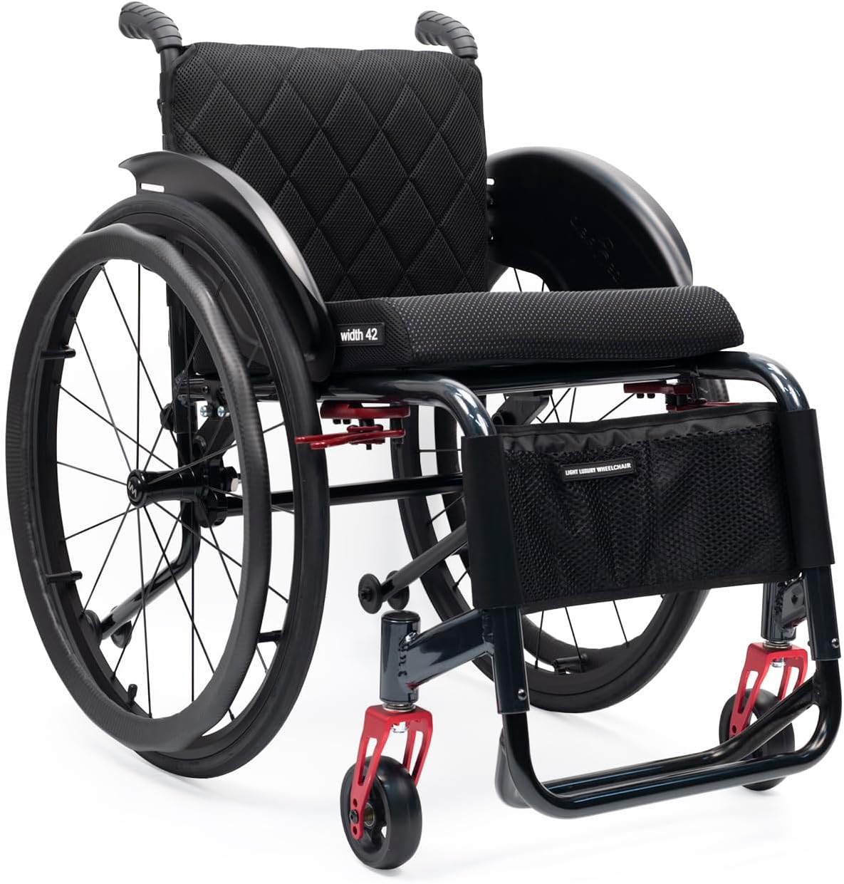 Lightweight Aluminum Alloy Wheelchair, Self Propelled Sports Wheelchair for Adults, Prevent Rear Tilt, with Safety BeltSize:43cm16.9in,Color:Daily