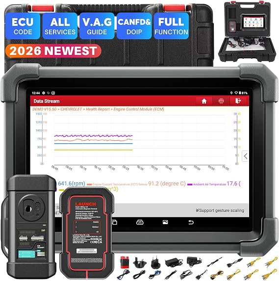 LAUNCH X431 Plus, X-PROG3 Tool, All-System Diagnosis, Two-Way Scan Tool, Over 39 Services, ECU Coding Scanner, V.A.G Guide, CAN FD & DOIP, 2 Year Update