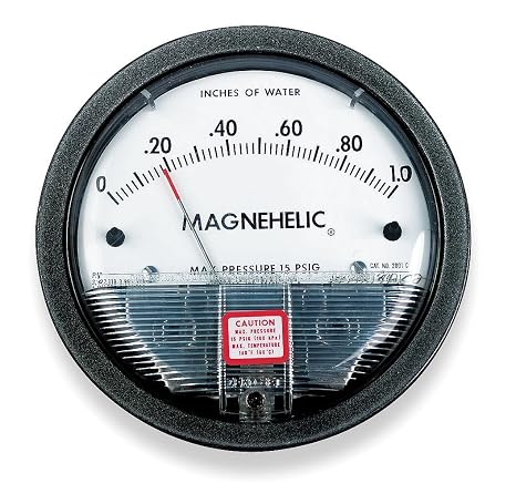 Dwyer 2302 Magnehelic Differential Pressure Gauge, Type,1 to 0 to 1" WC