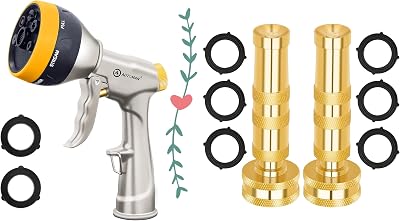 AUTOMAN 100% Metal Garden Nozzle Sprayer & Brass Adjustable High Pressure Nozzles 2 Pack Spray Gun