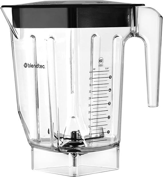 Blendtec 88oz Ultra Commercial Jar, 44oz Blending Capacity, Clear | Chamfered Corners, Larger Side Ribs, and Optimized Blunt Blade Reduce Blend Times to Serve Customers Faster