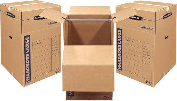 Bankers Box Tall Wardrobe Box 3 Pack, 24-in x 24-in x 40-in (7711001)