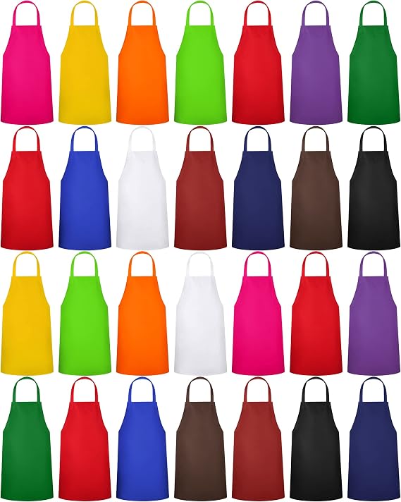 Foaincore 36 Pack Bib Aprons Bulk Plain Aprons, Multi Color
