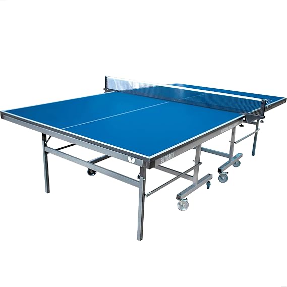 Butterfly Match 22 Rollaway Table Tennis Table Table Tennis Table | 22mm Top Ping Pong Table | Sturdy Ping Pong Table for Schools and Rec Centers | Sturdy Table Built for Easy Transport, Blue