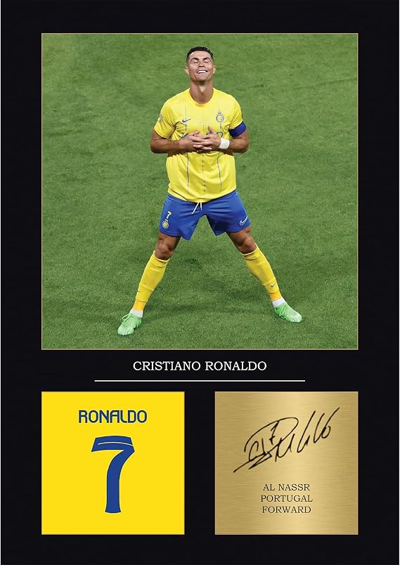 Generic Cristiano Ronaldo Gift Signed A4 Print Display Unframed Ronaldo Gifts For Boys Digitally Reproduced Signature Men Al Nassr CR7