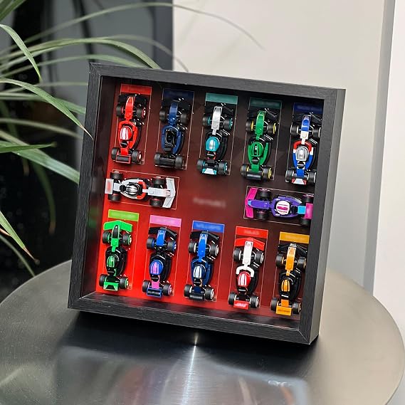 iLuane Display Wallboard for LEGO Collectible Race Cars 66796 Mystery Box W/Surprise Car, Holds 12 Cars on One Frame, Adult Collectibles Wall Mount, Home or Office Decor, Style B (No Car Included)