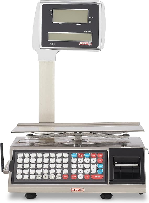 Torrey W-LABEL-40L NTEP Price Computing Thermal Label Printing Scale 40LB x 0.01 LB, Stainless Steel Casing with 350 Plus Direct Access