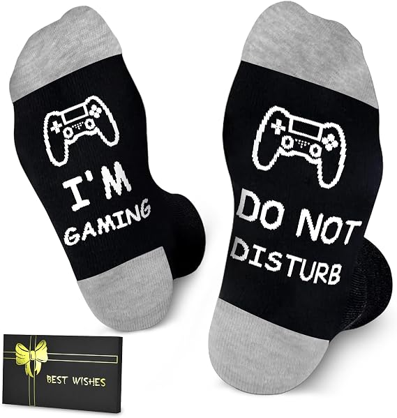 Birthday Gifts for Men Teen Boys, Valentines Day Gift for Him Boyfriend Husband, Do Not Disturb I'm Gaming Funny Gamer Socks