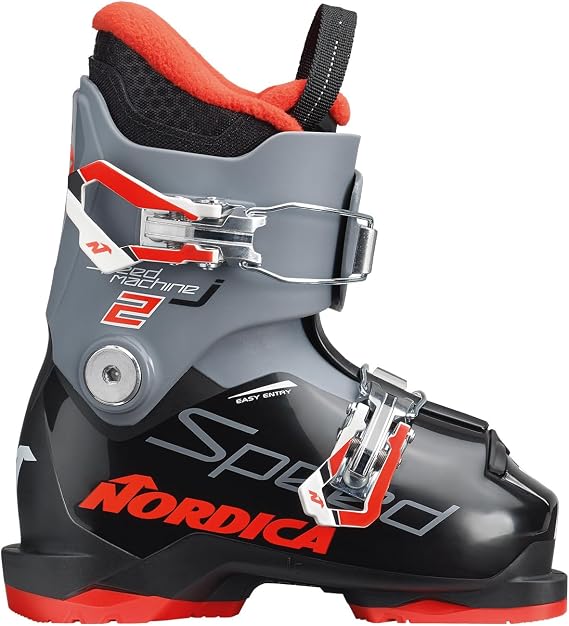 Nordica Speedmachine J2 Kid's Ski Boots | Youth, Soft Flex, Heat Moldable Liner, High Volume, Beginner
