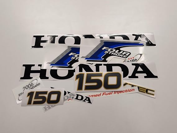 411 Decals Aftermarket Replacement for Honda 150 Four Stroke (2002-2007) Blue Outboard Decal (Sticker) Set