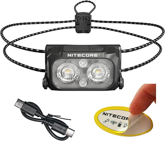 Nitecore NU25 MCT UL 400 Lumens Ultra Lightweight Headlamp, USB-C Rechargeable Sticker for Back Packing, Camping and Running