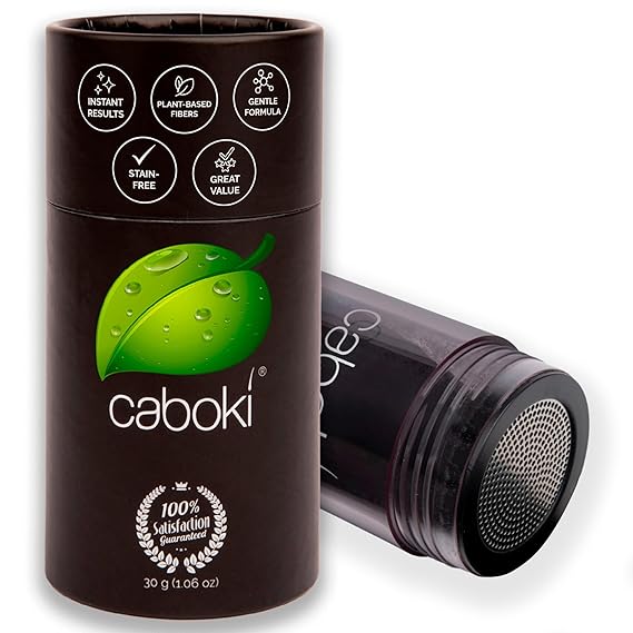 Caboki Hair Fibers for Thinning Hair Plant-Based Powder - 30g Black | Instantly Thicker er-Looking Hair Natural Plant-Based Fibers Hair Powder for Men & Women - 90-Day Supply