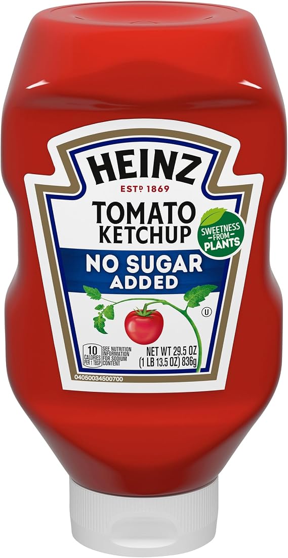 Heinz Tomato Ketchup with No Sugar Added, 29.5 oz Bottle