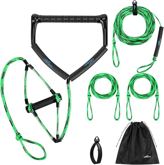 Affordura Wakeboard Rope with Dual Handles, 75 FT 4-Section