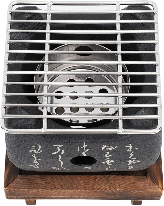 Japanese BBQ Grill, Japanese Style BBQ Grill Hibachi Mini Portable Barbecue Stove Food Charcoal Stove Indoor for Household Barbecue Tool (16.5x14.5cm / 6.5x5.7in)