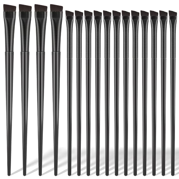 16 Pcs Brow Tint Brush Eyeliner Brush Eyebrow Brush Tint Ultra Thin Angled Eye Liner Brush Applicator, Fine Angled Eyebrow Tint Brushes, Eyeshadow Eye Brow Makeup Brush Applicator
